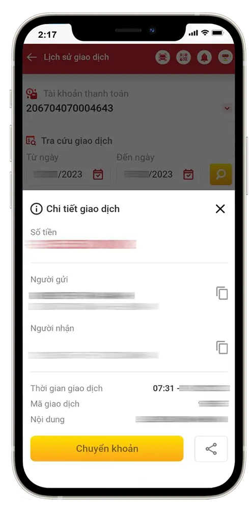 Bước 5 : Lấy hóa đơn chi tiết